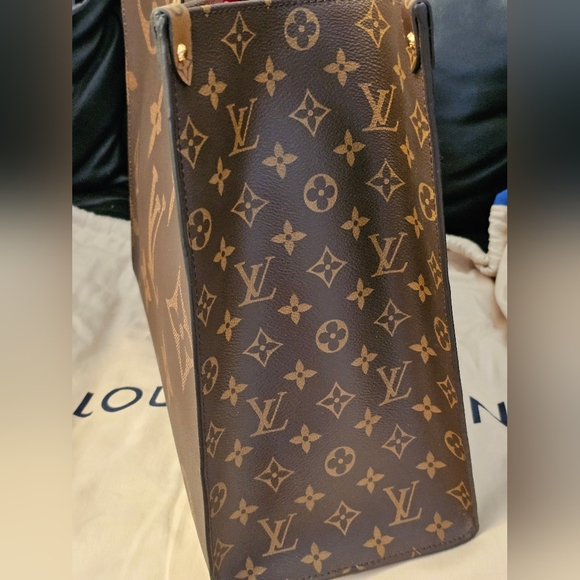 Monogram Giant OnTheGo GM Tote Reverse Canvas Brown Torron Handles Italy - Picture 16 of 17